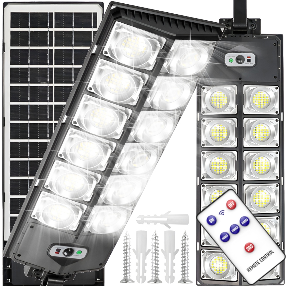 

Lampa Solarna 1200W Czujnik Zmierzchu Ruchu +pilot