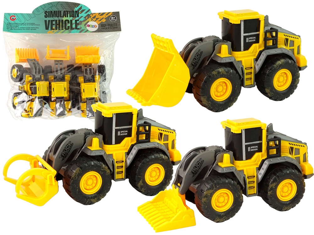 AUTO POJAZD ZABAWKA DLA DZIECKA ZESTAW BUDOWLANY 3 POJAZDY KOPARKA PREZENT
