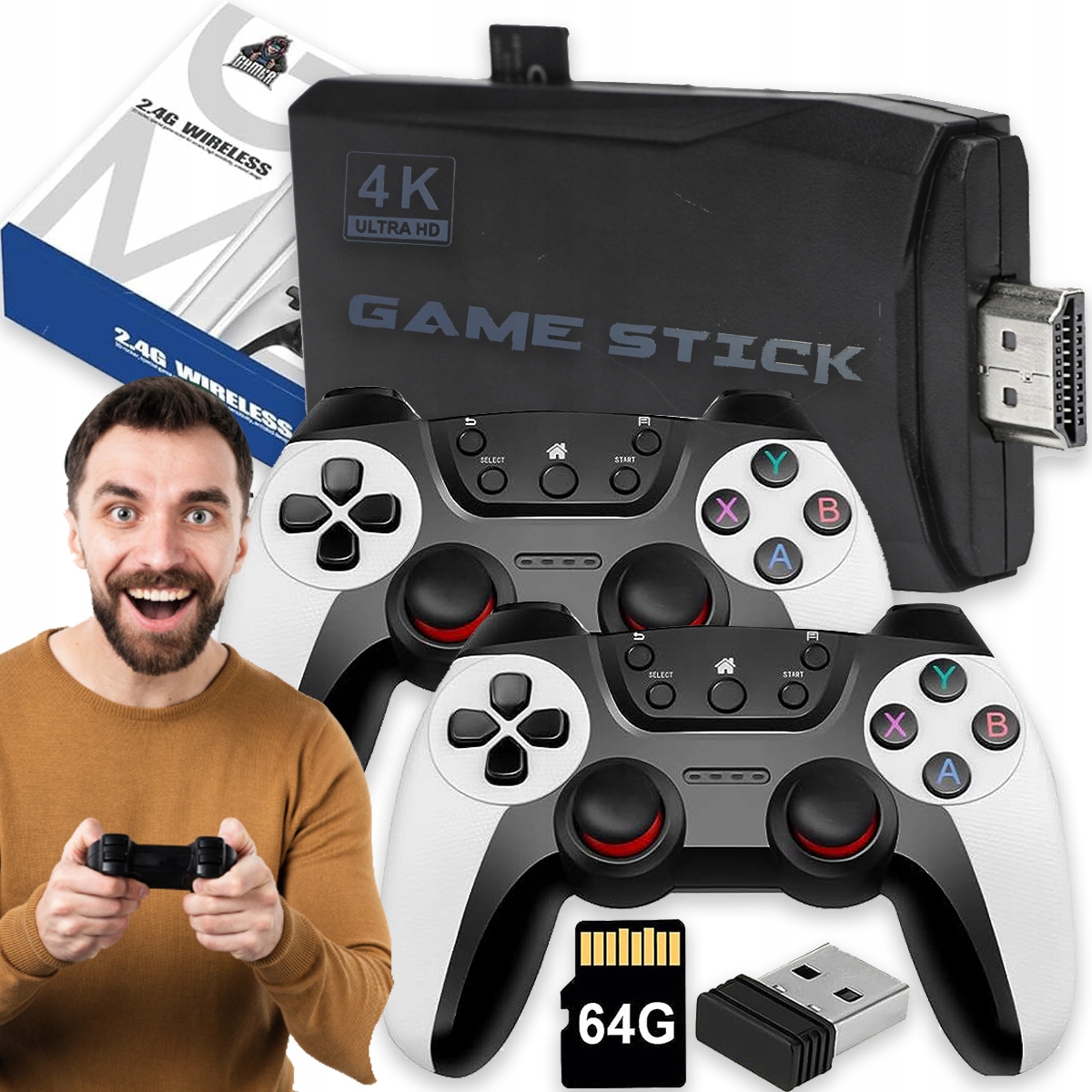 Konsola Retro 30 000 Gier Tv Emulator Gra Telewizyjna 2 Pady Bezprzewodowe