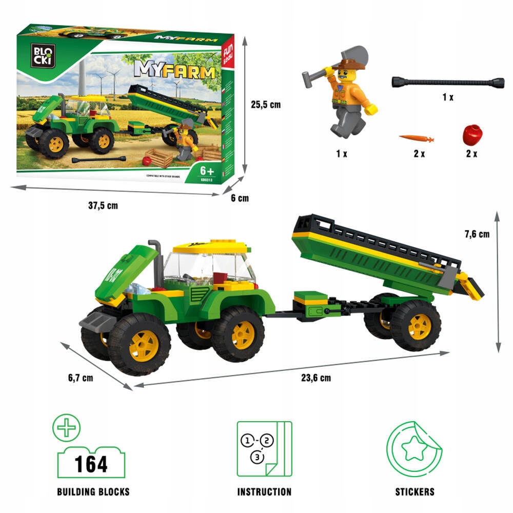 Klocki Blocki Traktor z przyczepą Farma KB0313 Marka Blocki