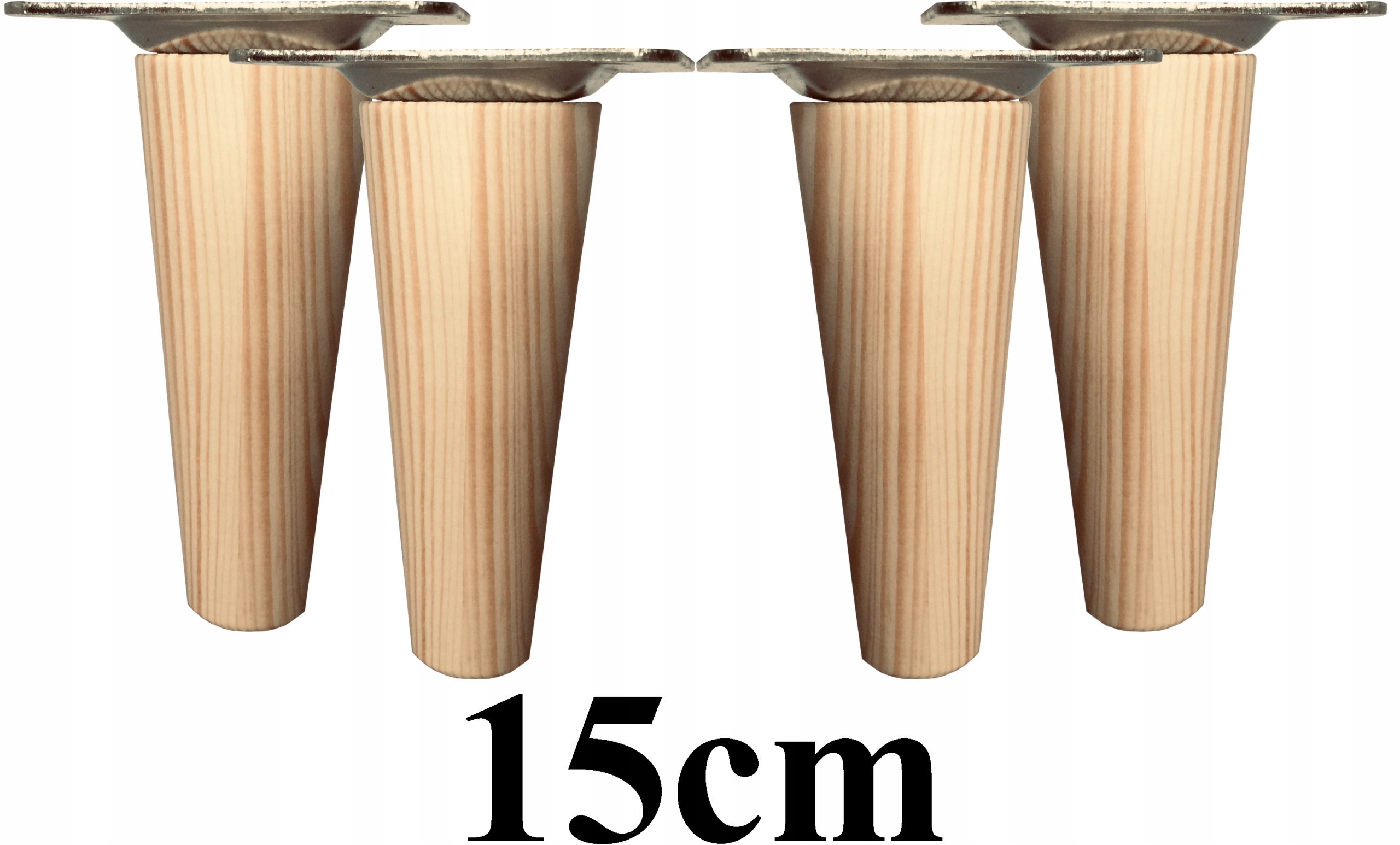 

Nogi Nóżki drewniane zwężane 15cm 4szt blachy