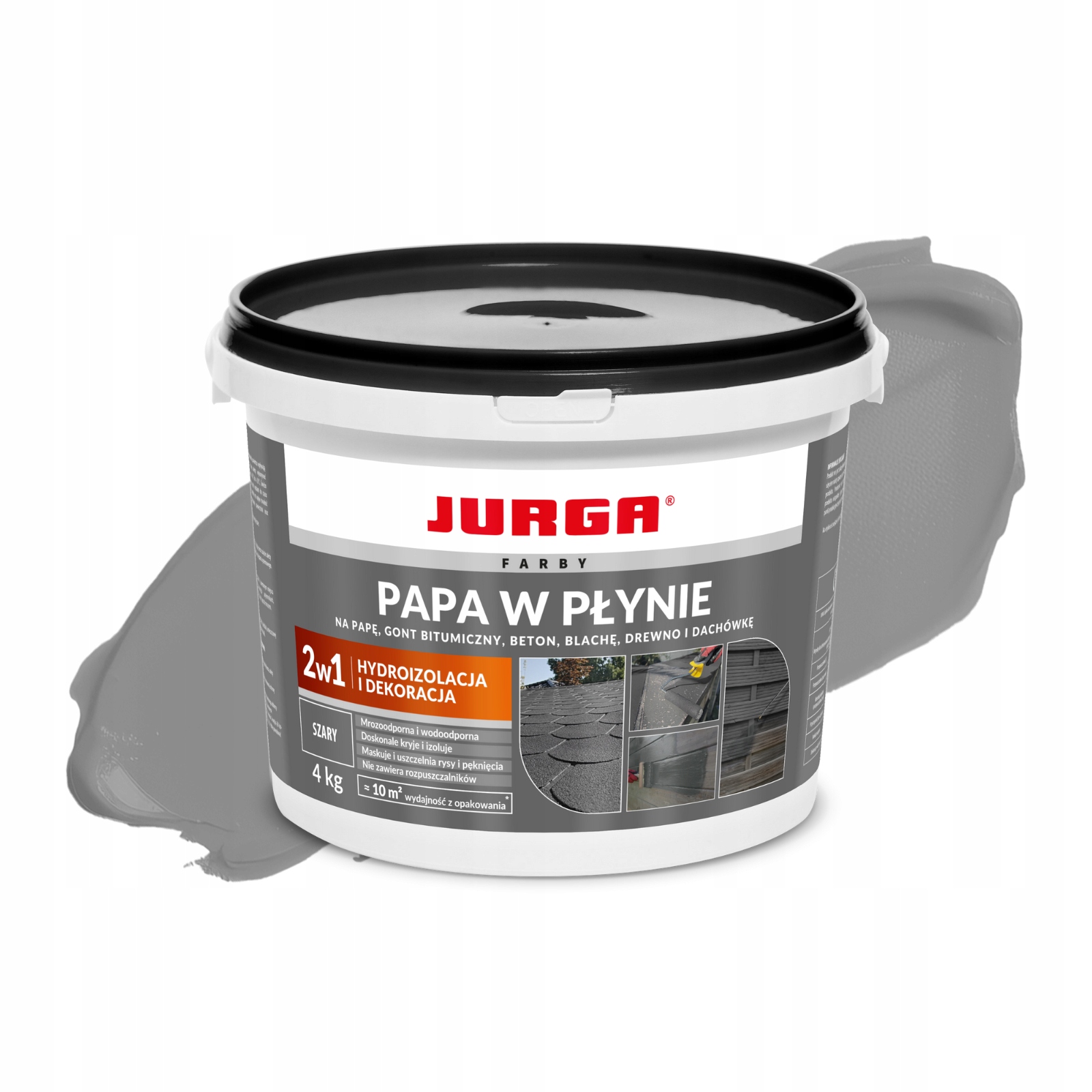 Papa w płynie szara 4kg hydroizolacja dachów i balkonów