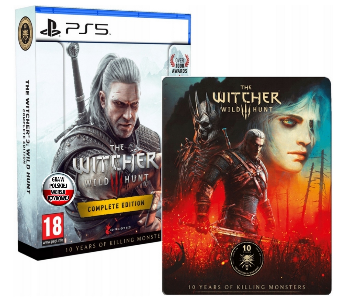 Wiedźmin 3 Dziki Gon Edycja Kompletna Pl PS5 Jubileuszowy Steelbook