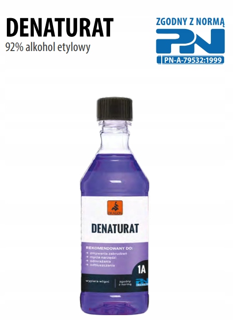 DRAGON DENATURAT 0,5 L FIOLETOWY OK 92% ETANOL TW Pojemność opakowania 500 ml