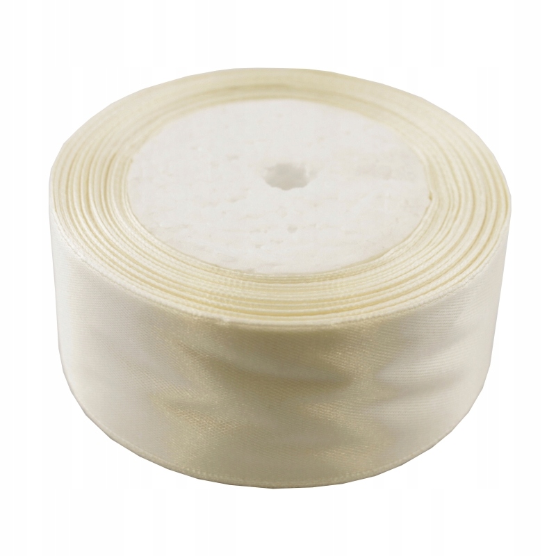 TASIEMKA SATYNOWA 4 cm WSTĄŻKA ATŁASOWA ecru krem