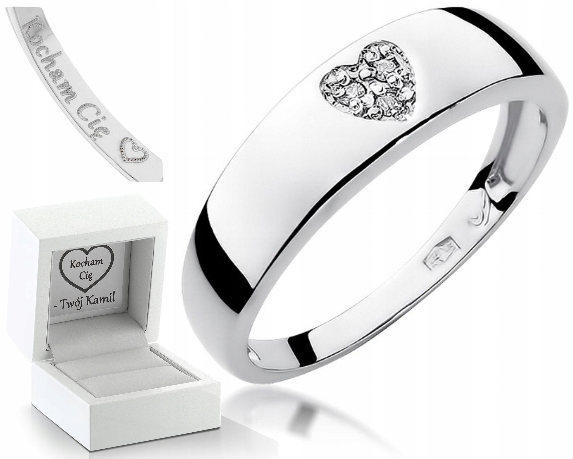 Prstýnek S Brilianty, Bílé Zlato, Gravírování Bonus