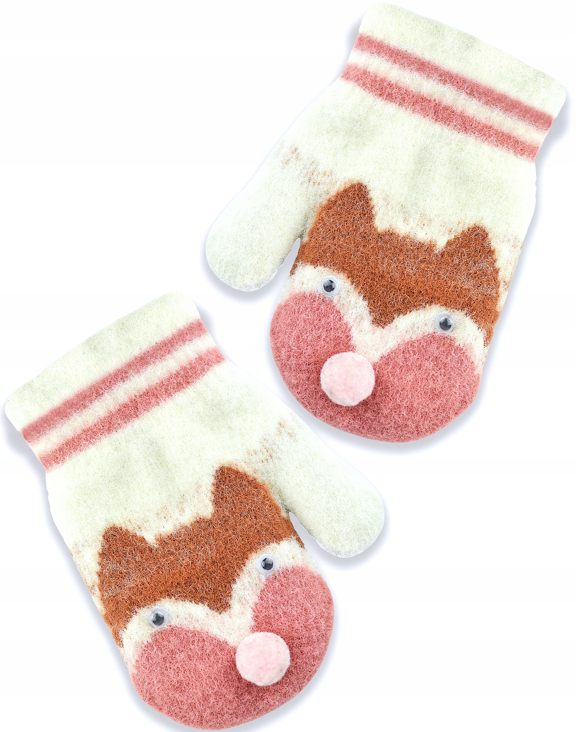 NOVITI RĘKAWICZKI DZIECIĘCE RĘKAWICE ZE SZNURKIEM PODWÓJNE 3D CIEPŁE 14 CM