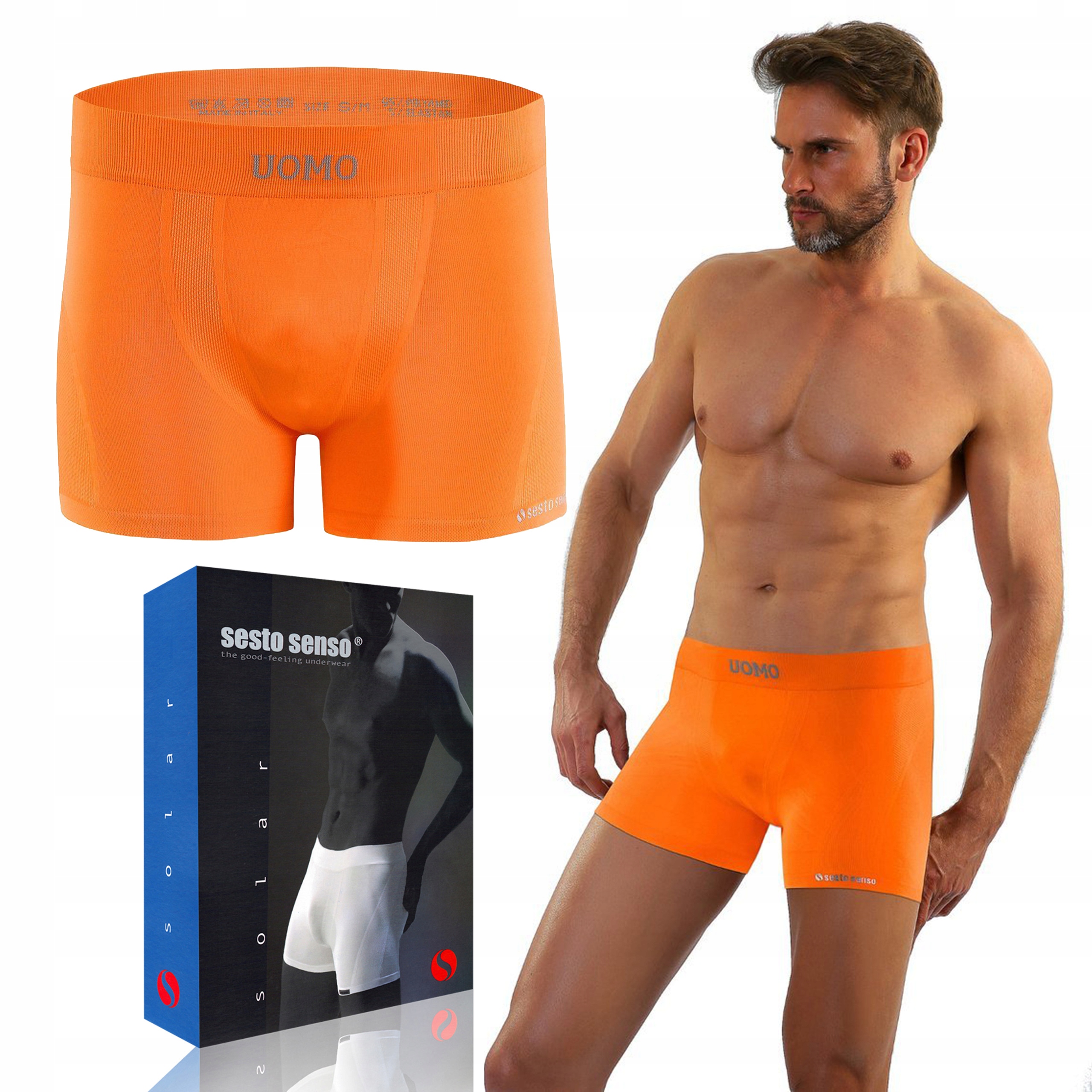 

Bezszwowe Bokserki Sesto Senso Solar Orange S/m