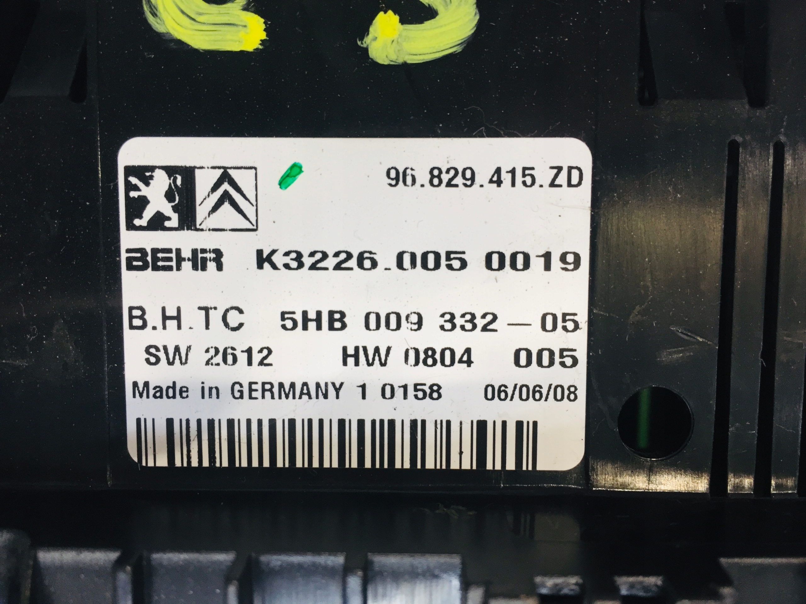 PANEL KLIMATYZACJI CITROEN C5 III Version European