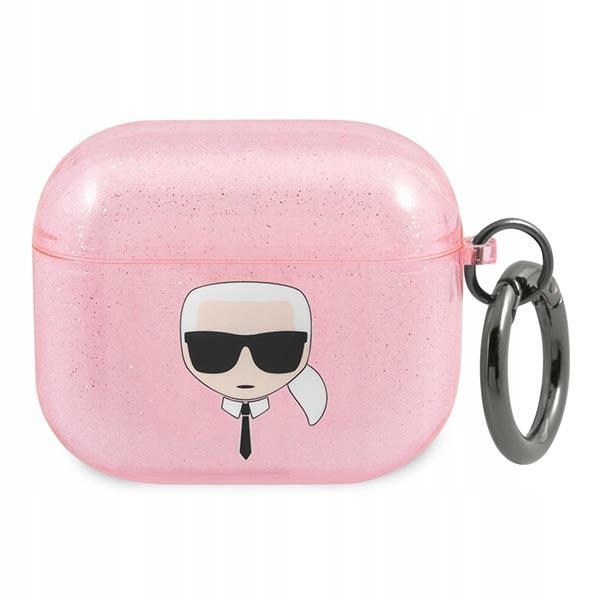 Pokrowiec na AirPods 3 Karl Lagerfeld KLA3UKHGP Różowy Brokat