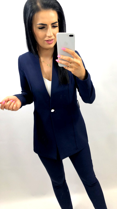 Garnitur damski z paskiem i klamrą GRANAT M Rękaw długi rękaw