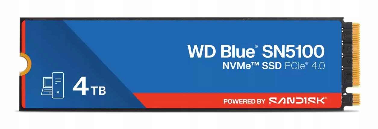Ssd 4TB Wd Blue SN5100 NVMe M.2 PCIe Gen4 2280 WDS400T5B0E-00CPE0
