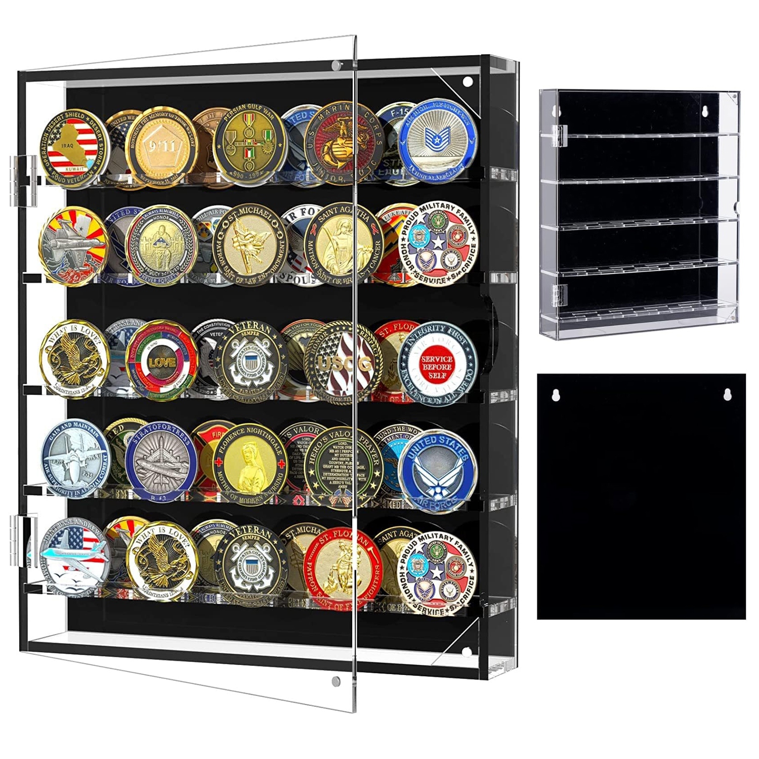 Krabička Vitrína Na Mince 45 Mincí Medaile 5VRSTVÁ