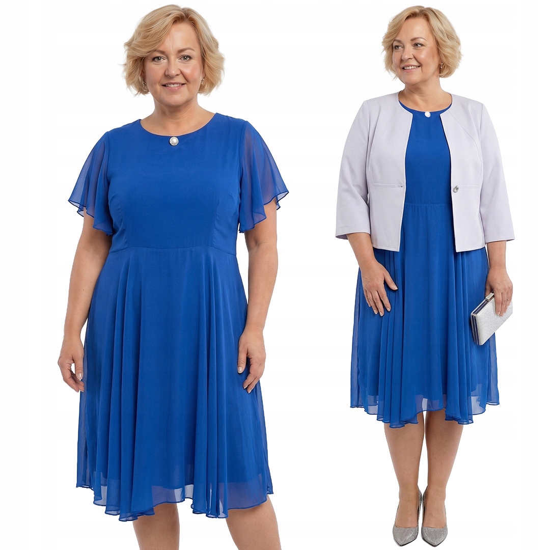 Šifonová šaty s broží plus size velikost 48/50