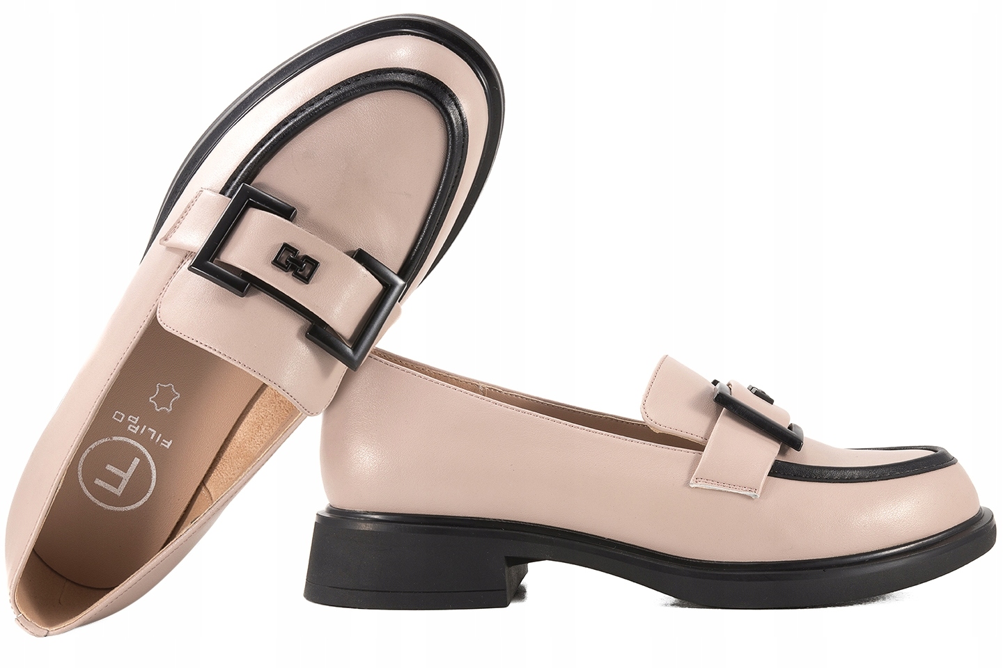 Filippo DP6173 Dámské Polobotky Mokasíny Kůže béžová