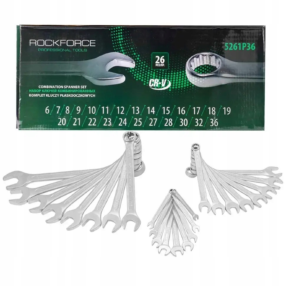 Očkoploché kľúče sada kľúčov 25 ks 6-36 mm Rockforce