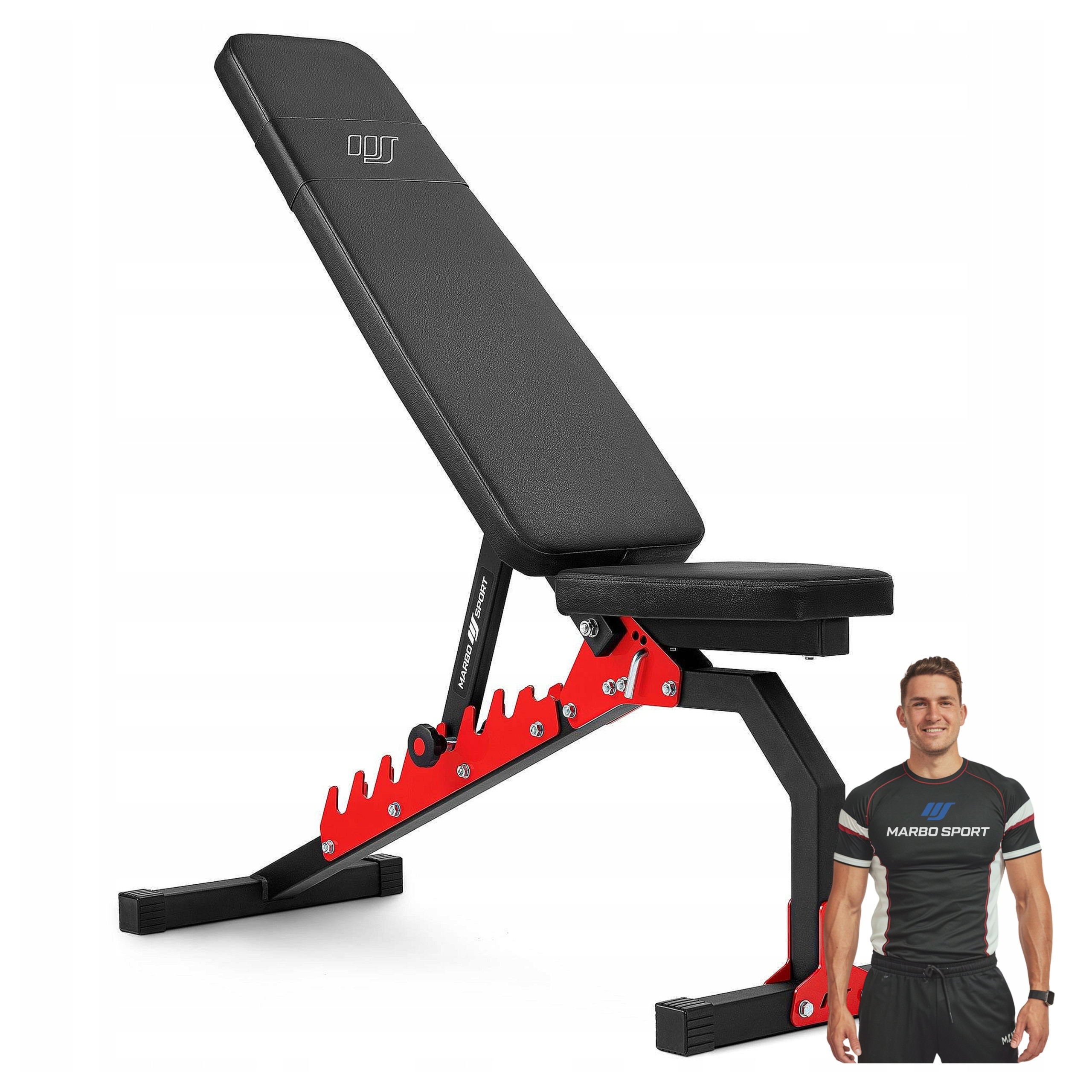 Nastavitelná lavice Marbo pro cvičení, posilovna, trénink L114, ocelová