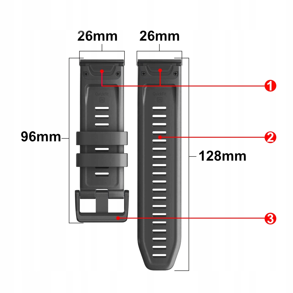 Silikonowy pasek premium QuickFit 26 mm do GARMIN Fenix 6X 7X Tactix Epix 2 Materiał paska guma