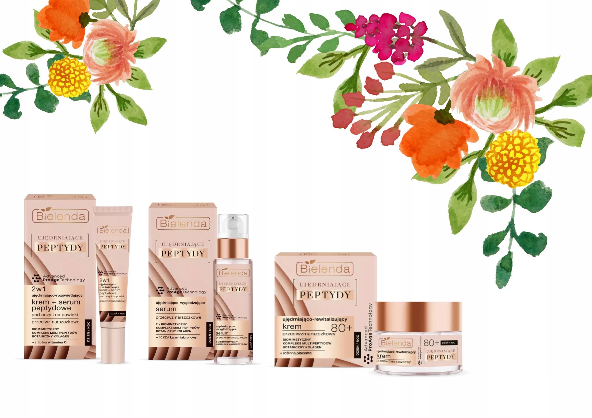 Bielenda Ujędrniające Peptydy zestaw prezentowy 80+PREMIUM