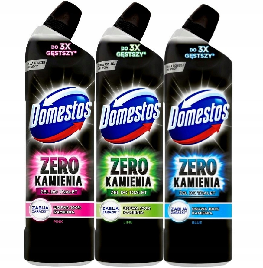 

Domestos Zero Kamienia żel do Wc zestaw 3 x 750ml