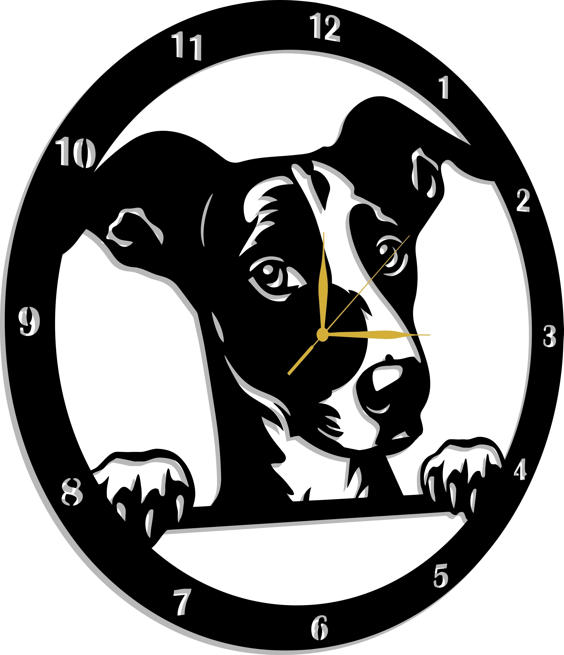 Hodiny Jack Russell Teriér Plemene Psů Dárek 50 CM 3D