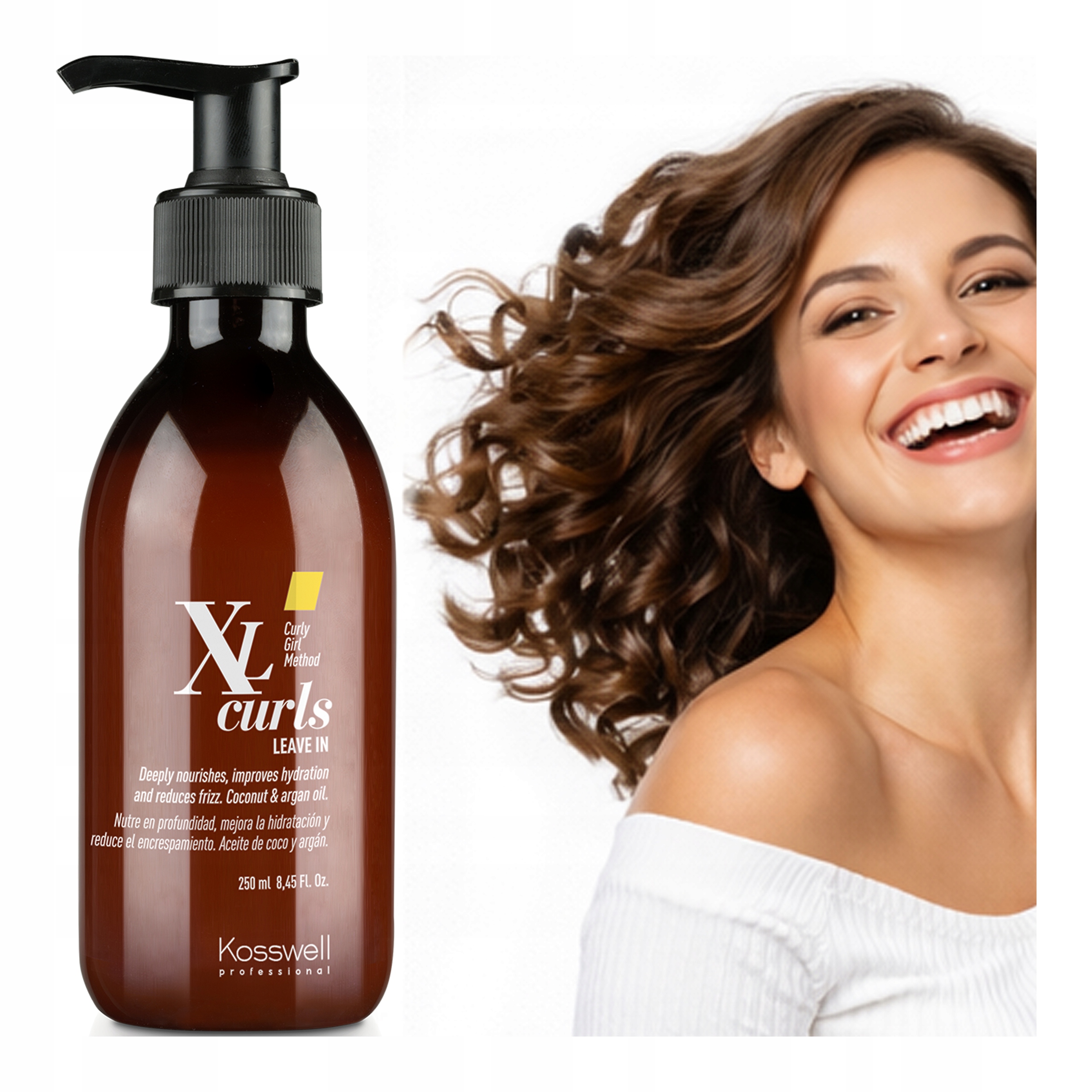 Bezoplachový kondicionér pro Kudrnaté vlasy zvýrazňuje kadeře proti krepatění