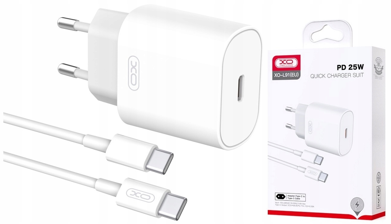 

Ładowarka Sieciowa Fast 25W Usb C Kabel Usb-c Qc
