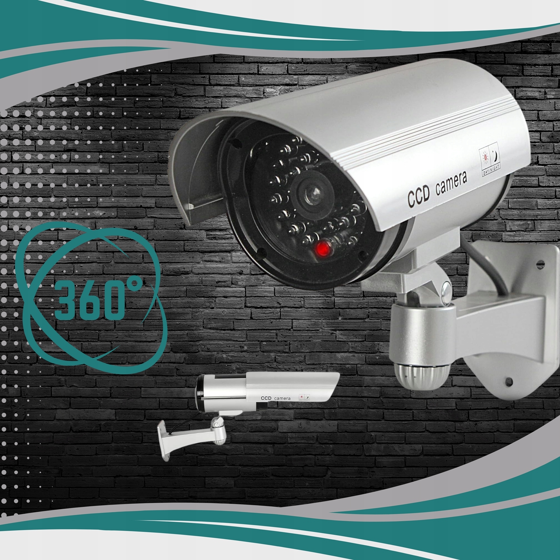 KAMERA ATRAPA IR LED MONITORING KAMERA ZEWNĘTRZNA ŚCIENNA Z DIODĄ MIGAJĄCA Kod producenta E057