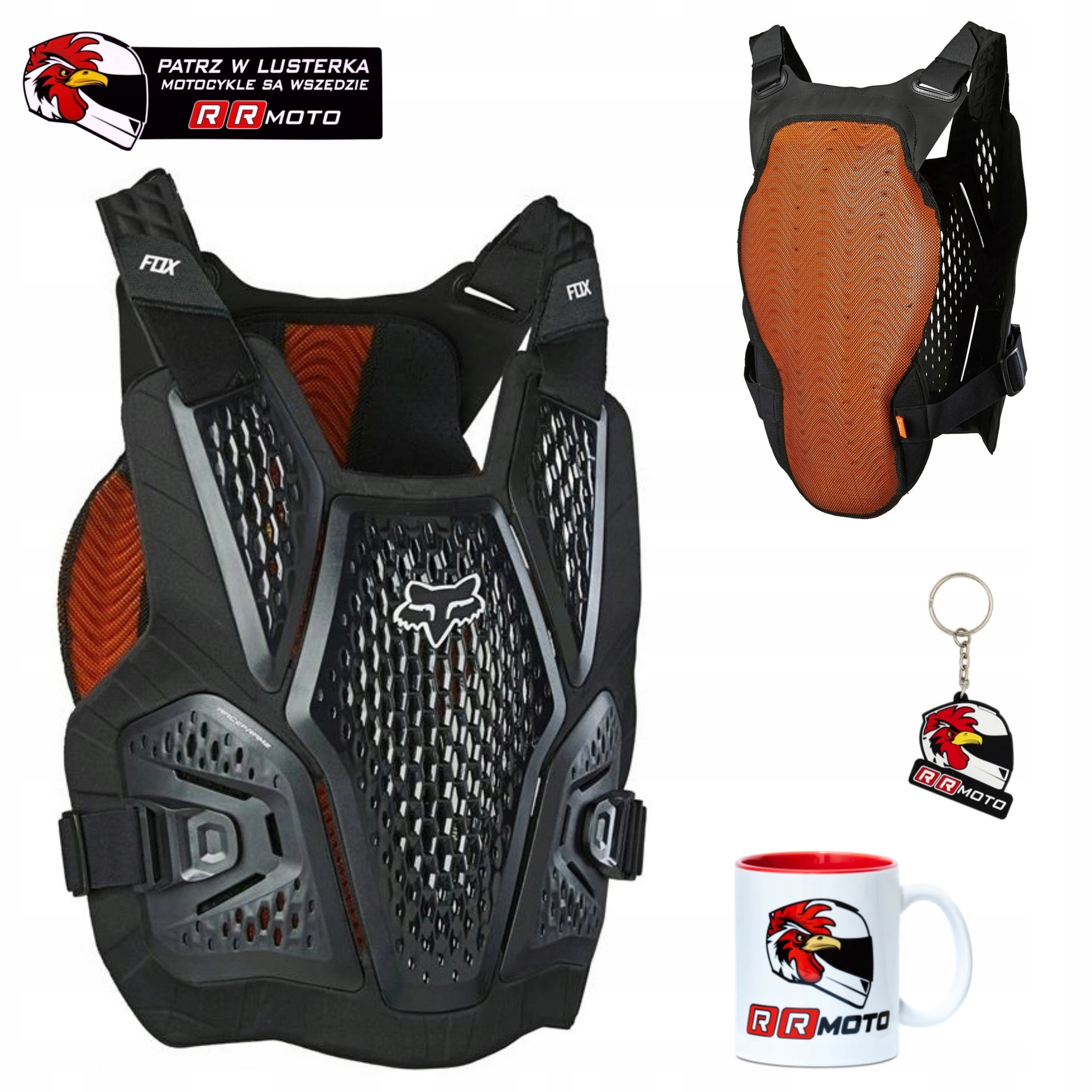 Buzer chránič tela Fox Raceframe Impact Sb D3O Black čierny oranžový Darčeky