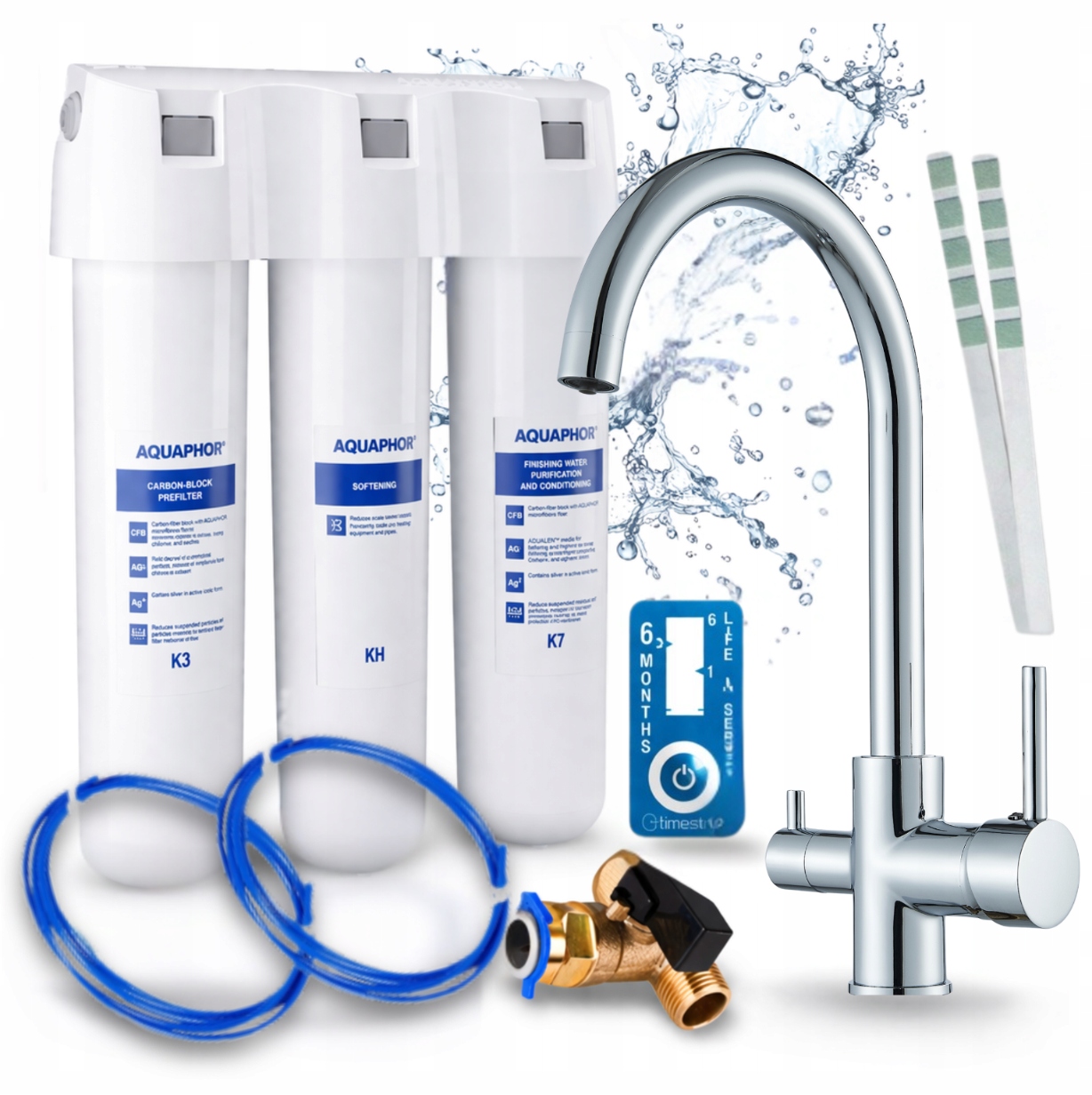 Kuchyňský Filtr Aquaphor Křišťál H A Kuchyňská Baterie Rotační Stříbrná Pzh