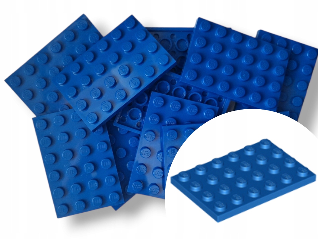

Lego 3032 Plate Płytka 4X6 Niebieski Blue 6 szt