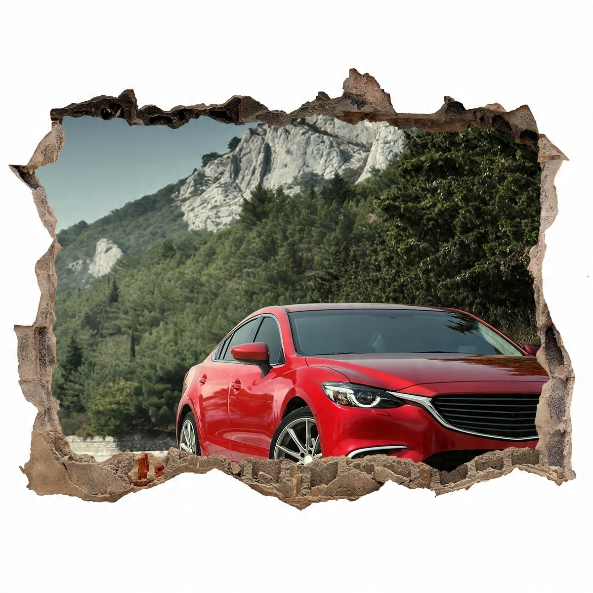 

Foto zdjęcie dziura na ścianę Auto w górach 120x81