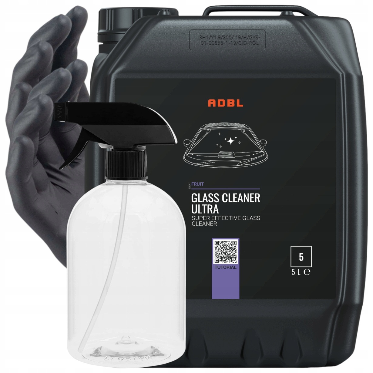 Adbl Glass Cleaner Ultra 5L Płyn Do Mycia Szyb Szkła Odtłuszcza Bez Smug