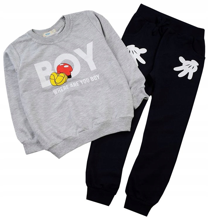 

Dres Komplet Sportowy Boy Chłopięcy szary 104 J3C