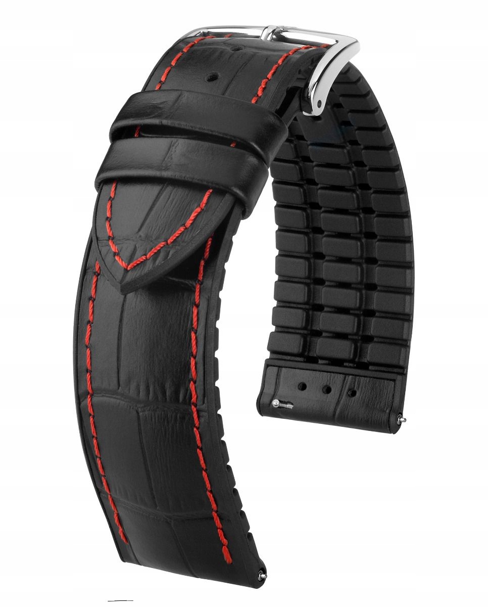 Řemínek Na Hodinky Hirsch George Black Red 24 MM