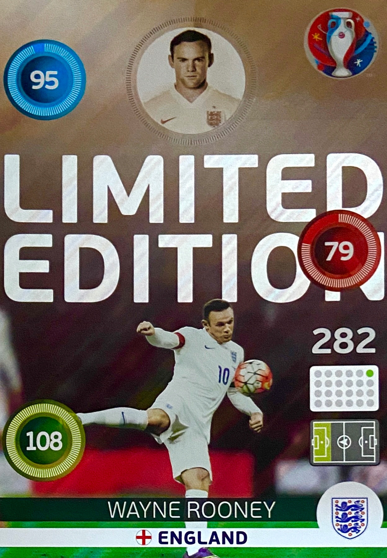 Euro 2016 France Limited XXL shiny Wayne Rooney Anglia