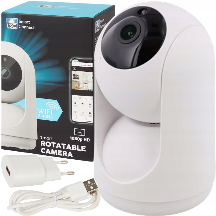 Kamera Ip Obrotowa Wewnętrzna Wifi Monitoring Niania Elektroniczna Hd Lsc