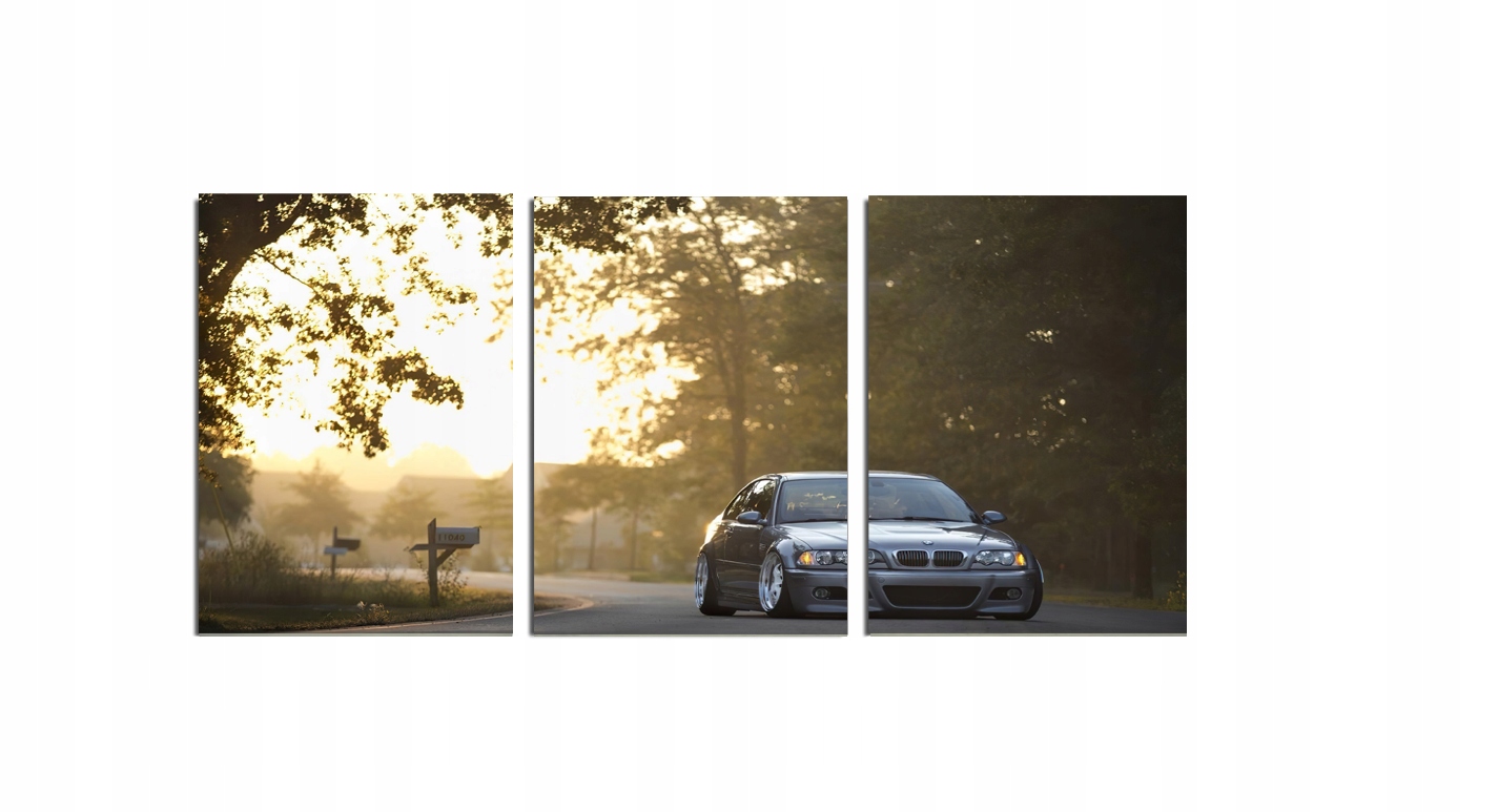 Obraz na zeď Bmw E46, E60 automobilový triptych sada 40x90 cm
