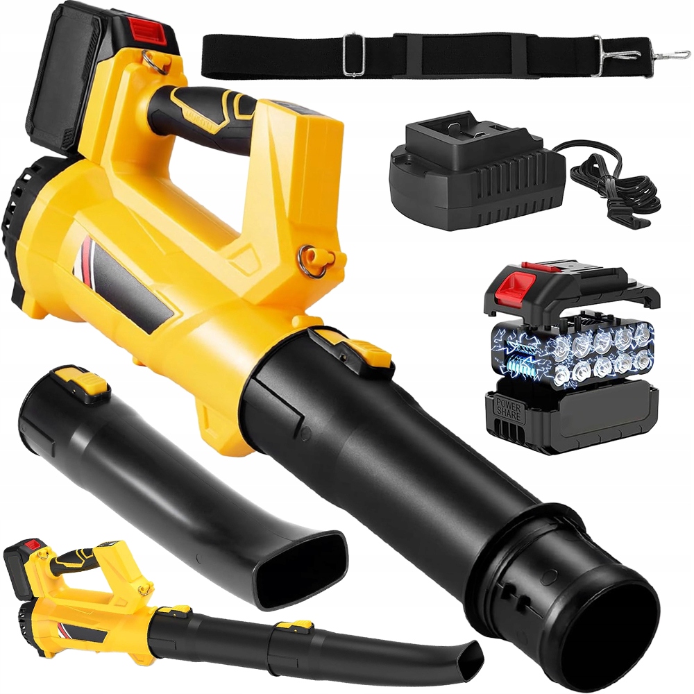 Foukač Zahradní Akumulátorový Sněhu Výkonný Set 21V Baterie