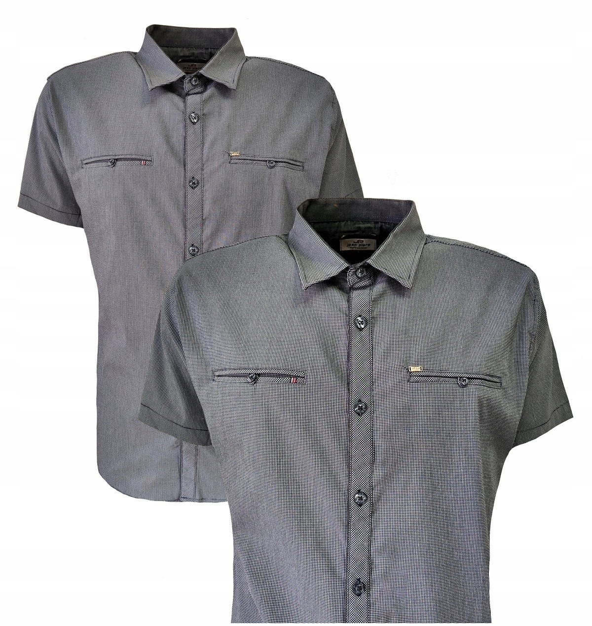 Pánská sportovní košile bavlna s kostkovaným vzorem L navy Jean Piere