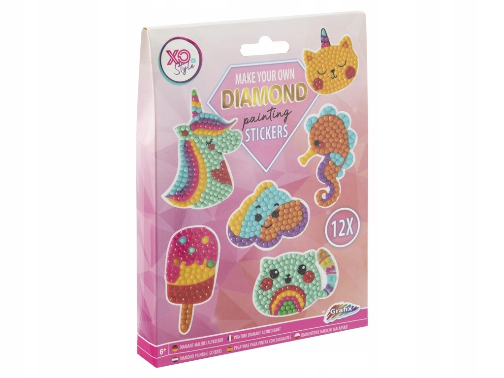 

Naklejki Diamentowy Haft 5D 12 sztuk Jednorożce