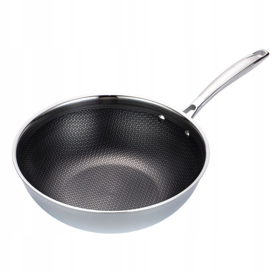 Panvica wok na indukciu 30 cm nerezová oceľ