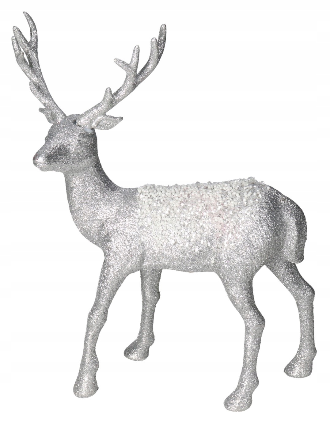 RENIFER Z BROKATEM FIGURKA OZDOBA STROIK XXL