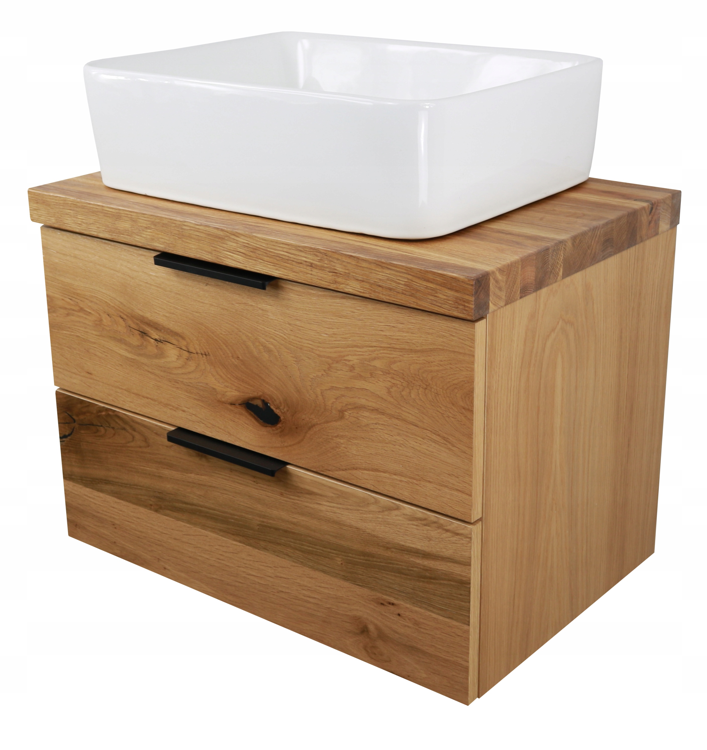 SZAFKA ŁAZIENKOWA POD UMYWALKĘ Z LITYM BLATEM DĘBOWYM | 80 CM | LAKIER EAN (GTIN) 3269242248459