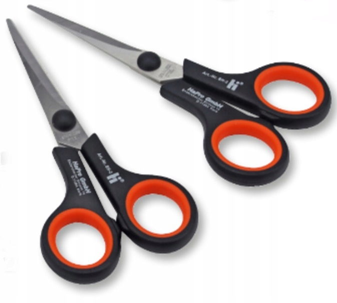 2X NIEMIECKIE Nożyczki biurowe HaPro 13,5 cm nierdzewka