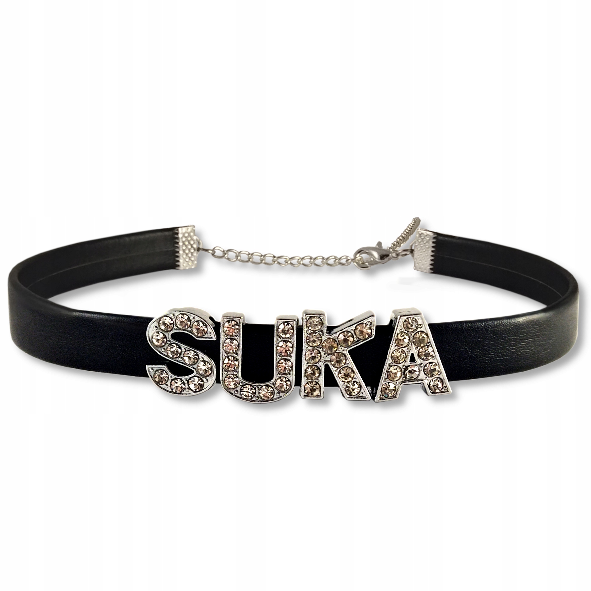 СЕКСУАЛЬНЫЙ КОЖАНЫЙ ОШЕЙНИК-ЧОКЕР С НАДПИСЬЮ