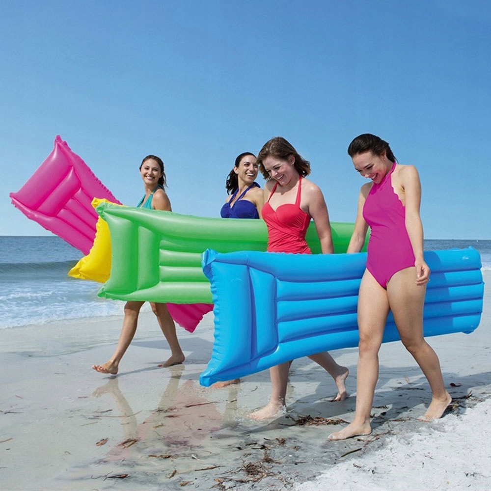 DUŻY MATERAC DMUCHANY MATERAC do PŁYWANIA na BASEN PLAŻE BIWAK WZMOCNIONY Cechy dodatkowe nie zawiera ftalanów