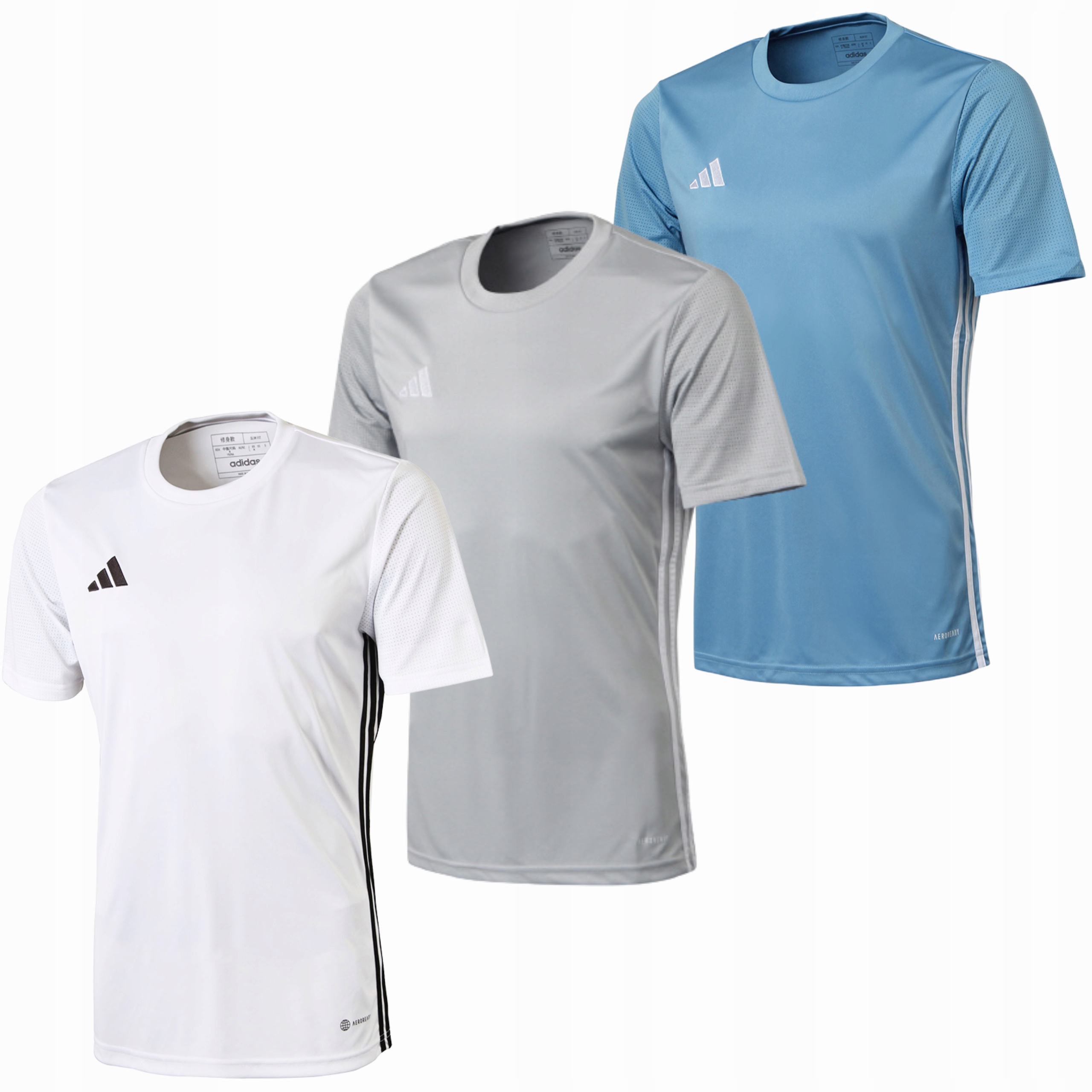 Zestaw Męski Adidas Komplet Biała Niebieska Popiel Koszulka T-shirt r L