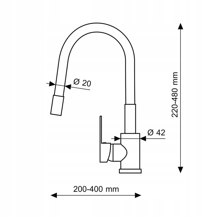 ZLEWOZMYWAK granitowy czarny jednokomorowy BELLO Zestaw Zlew bateria syfon Dłuższy bok 57 cm