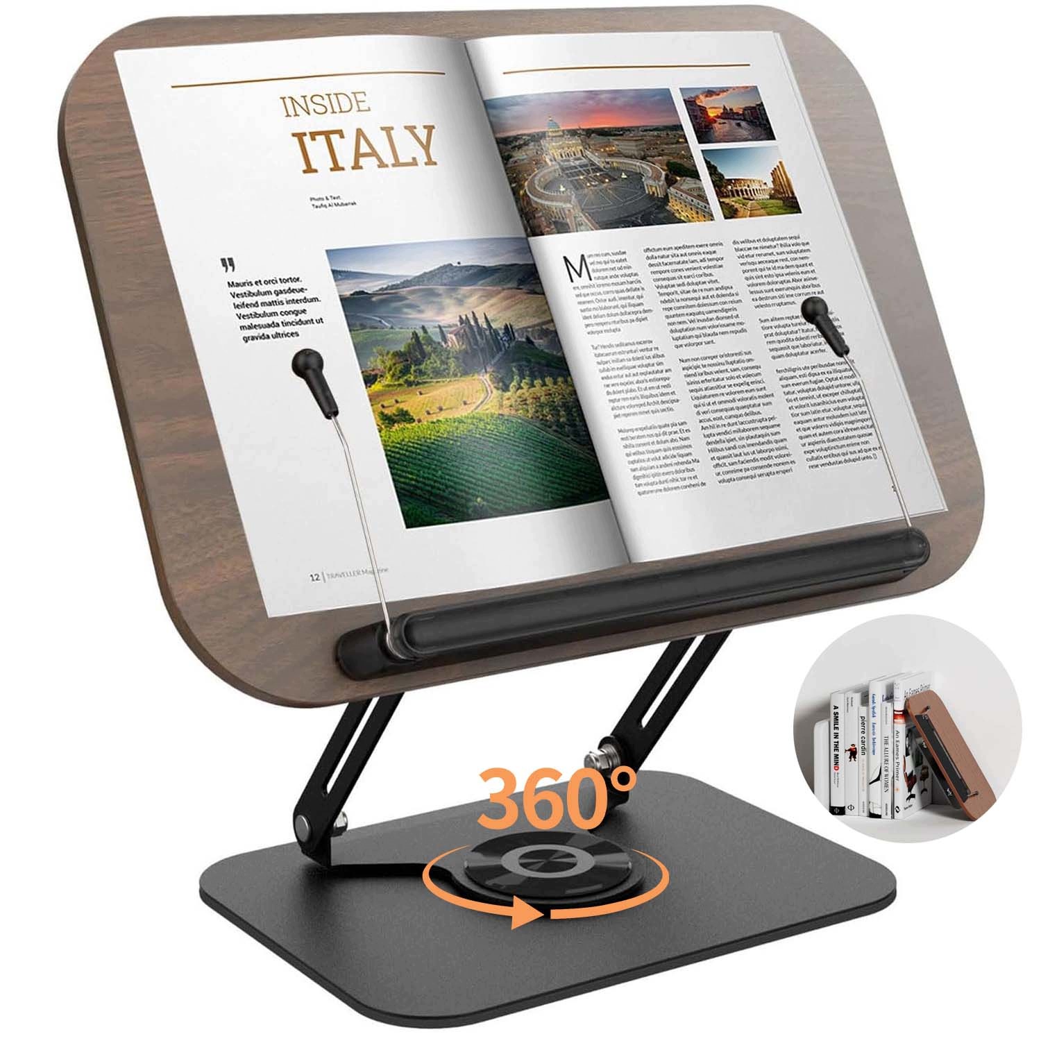Podstavec Pod Knihu Tablet Dřevěná Podpěra Stojan Na Čtení 360°